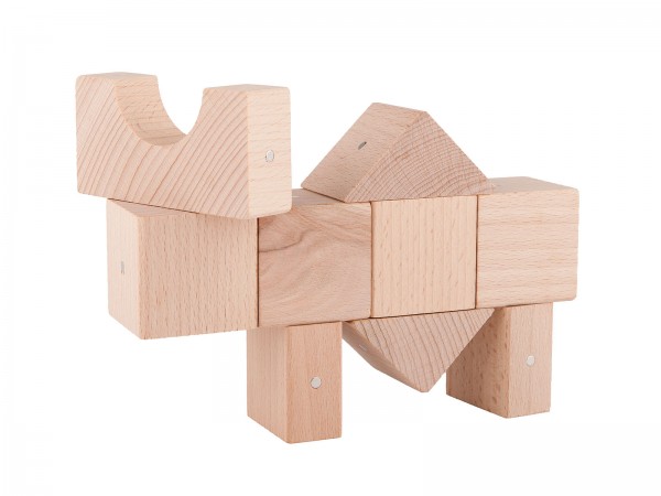 Grosse magnetische Holzbauklötze (30 Stück)
