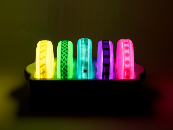5 Leuchtscheiben Donuts mit vielen Farben - Hell Licht