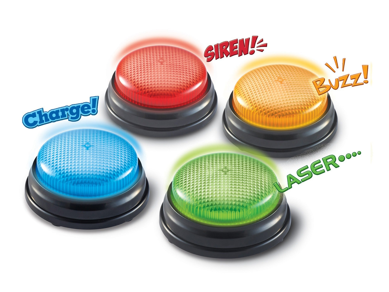 4 Buzzers lumineux et sonores pour vos jeux 