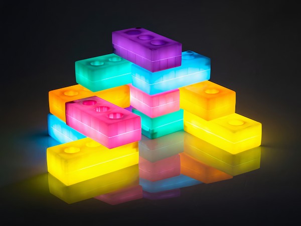 Leuchtende Bauklötze (12 Stück)