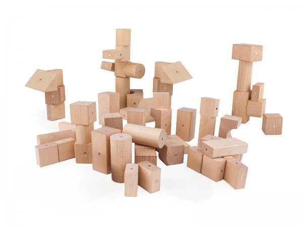 Kleine Magnetische Holzbauklötze (50 Stück)