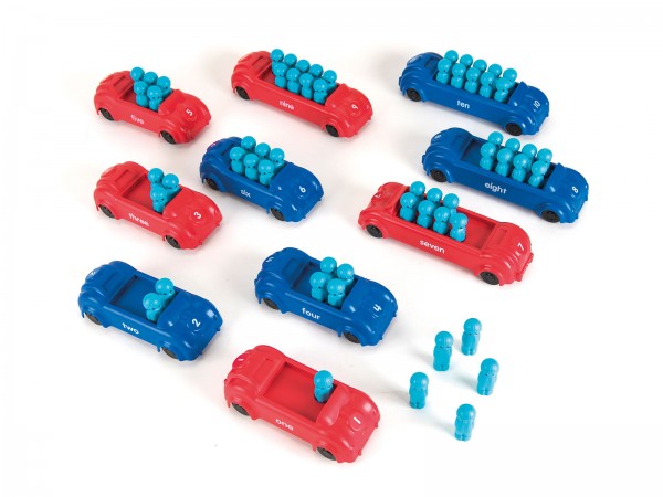 Zählende Autos - Ein Set mit zehn Spielzeugauto
