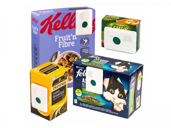 Sprechende Etiketten für Packungen