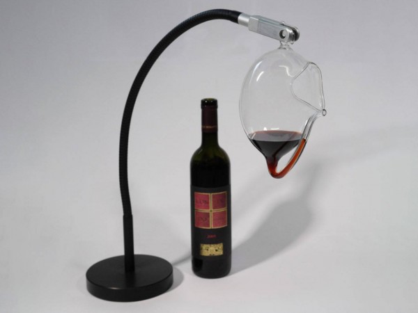 Hands-Free Glass - im Set - Ständer, Weinglass und Weinflasche