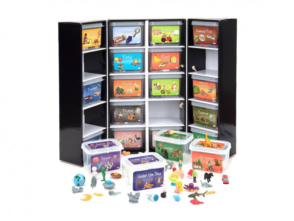 Kreativ-Sprach-Boxen, deutsch - 200 Figuren in 20 Boxen - Geschichten erzählen